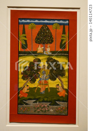 9674 インド細密画 「信者の礼拝をうけるクリシュナ」 9674 インド細密画 「信者の礼拝をうけるクリシュナ」 140114723