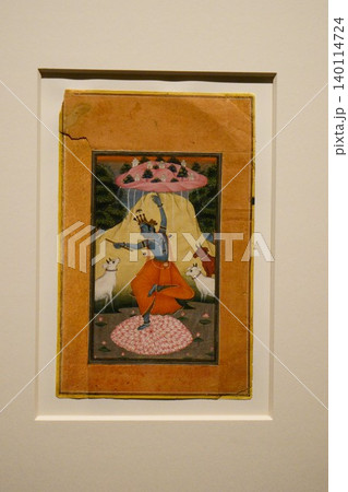 9675 インド細密画「ゴーヴァルダナ山を持ち上げるクリシュナ」 9675 インド細密画「ゴーヴァルダナ山を持ち上げるクリシュナ」 140114724