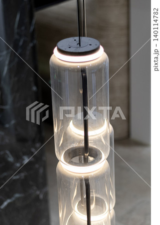 Modern pendant light fixture with cylindrical glass shades 140114782