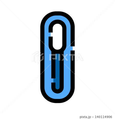 Blue icon illustrating a digital medical thermometer 140114906