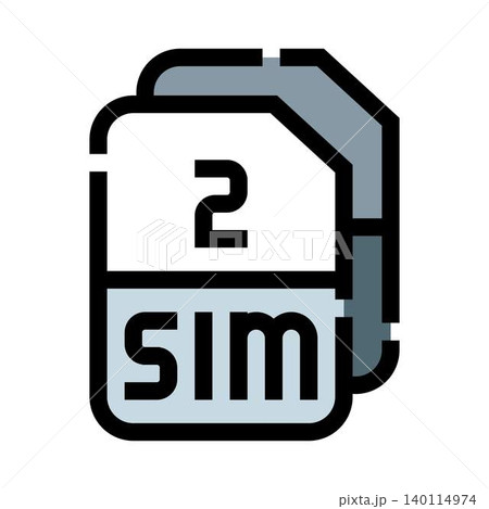 Dual sim card technology communication line art Dual sim card technology communication line art 140114974