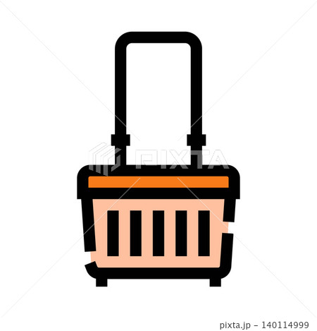 Shopping basket icon representing retail commerce and consumerism 140114999