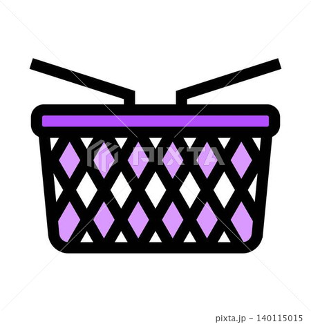 Purple shopping basket icon buying groceries online Purple shopping basket icon buying groceries online 140115015