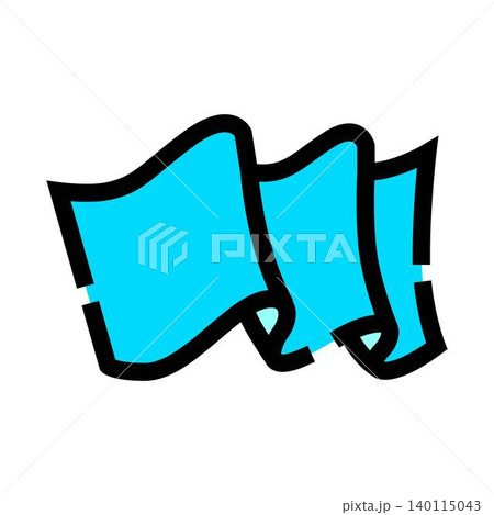 Waving blue minimalist banner symbol icon concept Waving blue minimalist banner symbol icon concept 140115043