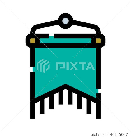 Green banner pennant emblem hanging design element Green banner pennant emblem hanging design element 140115067