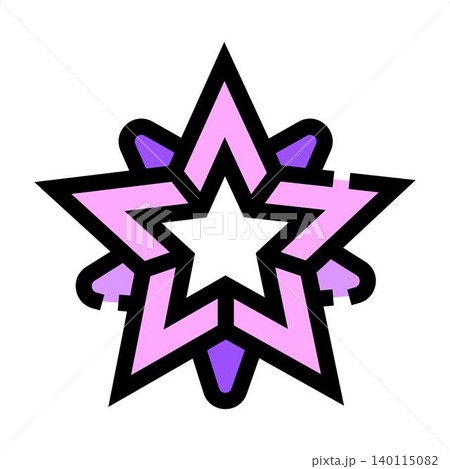 Colorful star icon radiating cosmic energy and magic Colorful star icon radiating cosmic energy and magic 140115082