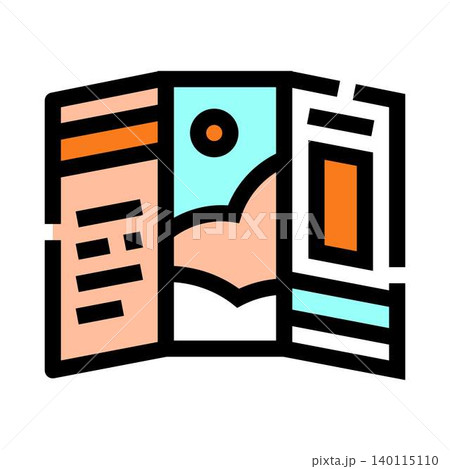 Open tri fold brochure presenting marketing information 140115110