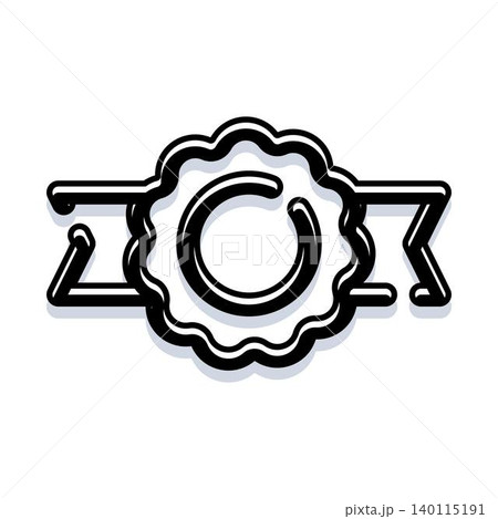 Quality certification badge with empty center 140115191