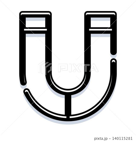 Horseshoe magnet creating strong magnetic attraction field Horseshoe magnet creating strong magnetic attraction field 140115281