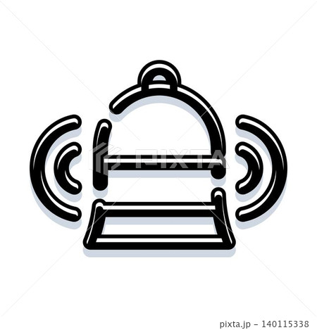 Ringing bell creating sound waves notification icon Ringing bell creating sound waves notification icon 140115338
