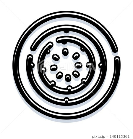 Circular labyrinth symbol representing complex business journey 140115361