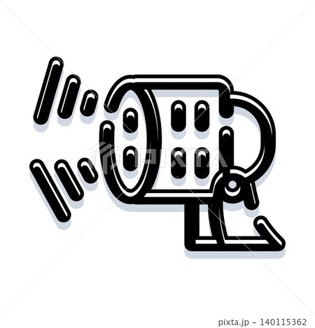 Stage spotlight projecting light beam vector icon Stage spotlight projecting light beam vector icon 140115362