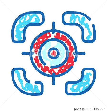 Target icon doodle aiming for success concept 140115386