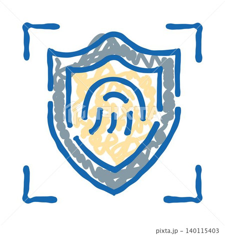 Shield with fingerprint scan for biometrics security Shield with fingerprint scan for biometrics security 140115403