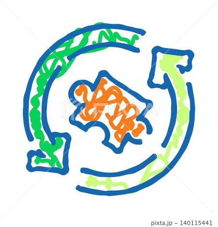 Puzzle piece in circular continuous process diagram 140115441
