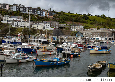 The harbor at Mevagissey on the south coast of Cornwall, England. 140115444