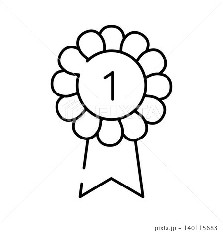 Award rosette icon symbolizing first place achievement Award rosette icon symbolizing first place achievement 140115683