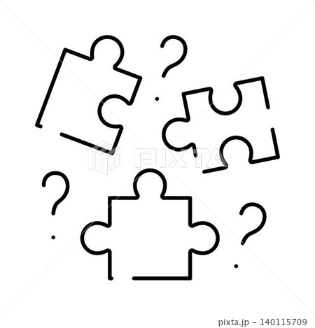 Puzzle pieces with question marks solving problem concept illustration 140115709