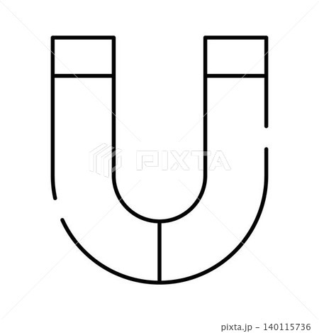 Horseshoe magnet icon with magnetic field concept Horseshoe magnet icon with magnetic field concept 140115736