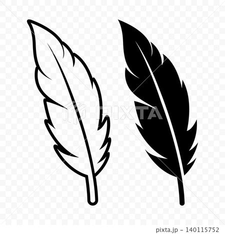 Vector Black and White Silhouette Fluffy Feather Icon. Silhouette Feather Closeup, Isolated. Flamingo, Angel, Bird Feather Design Template. Lightness and Freedom Concept Vector Black and White Silhouette Fluffy Feather Icon. Silhouette Feather Closeup, Isolated. Flamingo, Angel, Bird Feather Design Template. Lightness and Freedom Concept 140115752