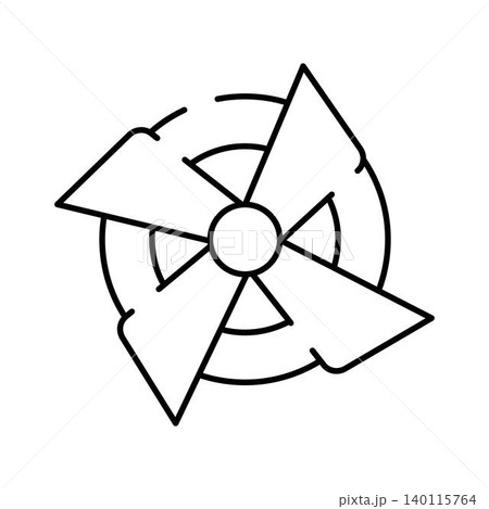 Pinwheel rotating movement icon illustrating wind power 140115764