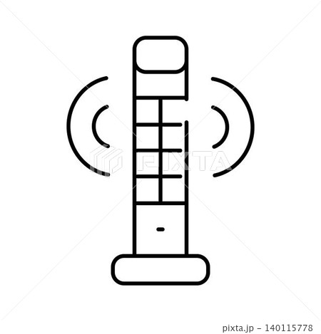 Tower fan circulating cool air icon design 140115778