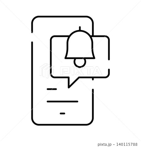 Smartphone receiving notification bell message alert concept 140115788