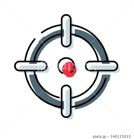 Target aiming crosshair icon representing business goals Target aiming crosshair icon representing business goals 140115833