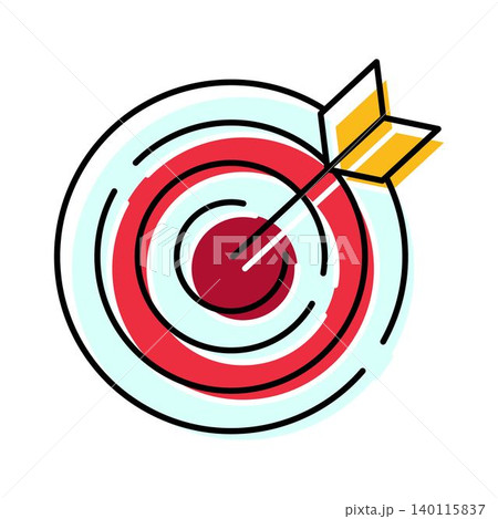 Target bullseye hit with arrow icon concept Target bullseye hit with arrow icon concept 140115837
