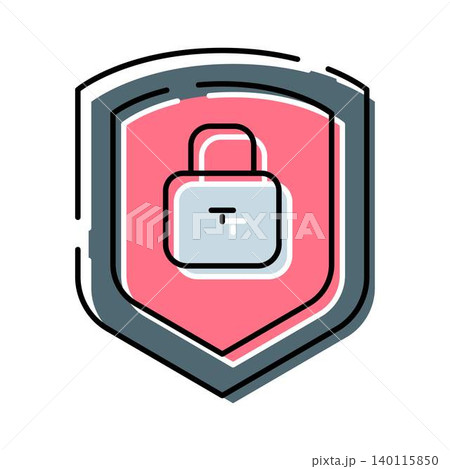 Shield icon protecting data information privacy security concept 140115850
