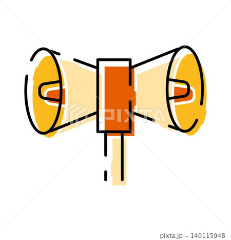 Loudspeaker icon broadcasting announcement message communication 140115948