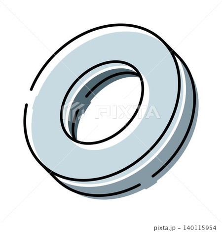 Gray torus shape simple three dimensional icon 140115954