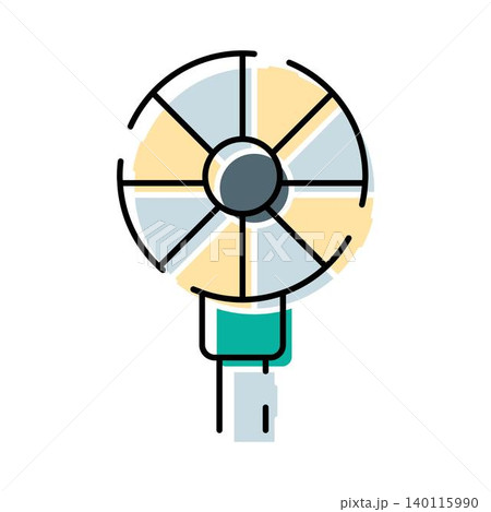 Circular fan blower icon generating cool air 140115990