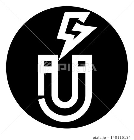 Magnet attracting energy lightning bolt icon design 140116154