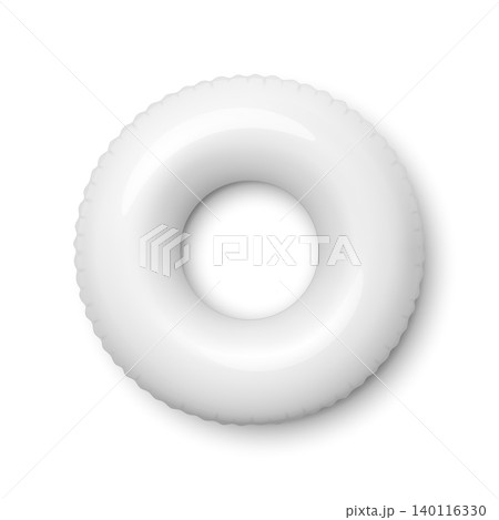 Vector 3d White Inflatable Swim Ring Isolated. Blank White Pool Float. Inflatable Rubber Tube for Summer Beach and Pool Design. Realistic Swim Ring Mockup Vector 3d White Inflatable Swim Ring Isolated. Blank White Pool Float. Inflatable Rubber Tube for Summer Beach and Pool Design. Realistic Swim Ring Mockup 140116330