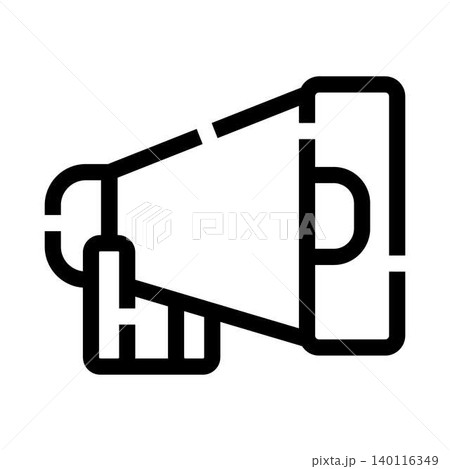 Megaphone icon with sound waves broadcasting message Megaphone icon with sound waves broadcasting message 140116349