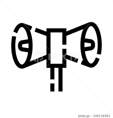 Double loudspeaker broadcasting information public address system icon 140116361