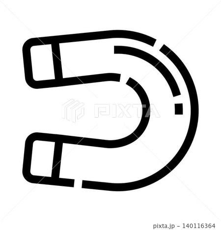 Horseshoe magnet creating magnetic field lines illustration Horseshoe magnet creating magnetic field lines illustration 140116364