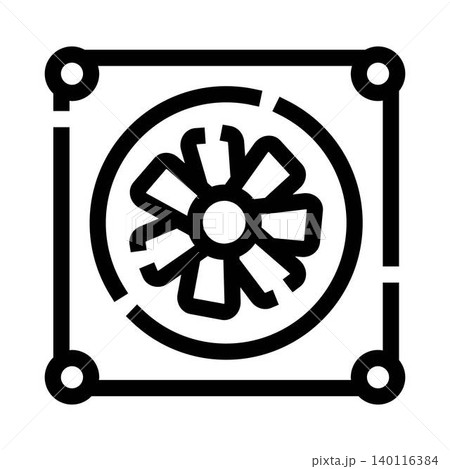 Computer cooling fan icon managing airflow 140116384