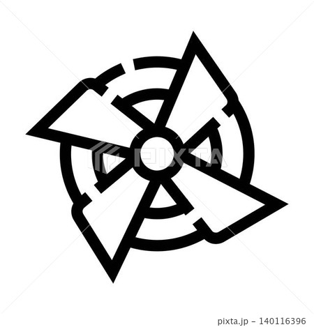 Pinwheel toy spinning in wind breeze icon Pinwheel toy spinning in wind breeze icon 140116396