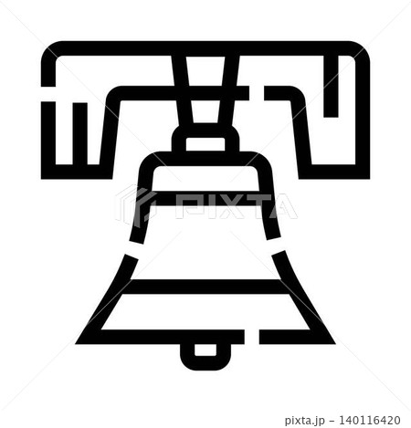 Liberty bell icon symbolizing freedom and independence 140116420
