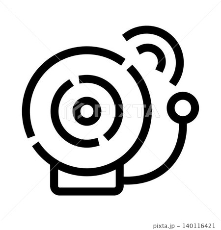 Ringing alarm bell icon broadcasting alert signal Ringing alarm bell icon broadcasting alert signal 140116421