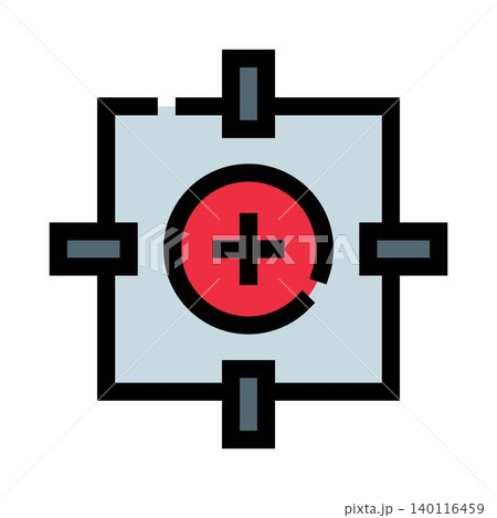 Target aiming crosshair with plus sign icon Target aiming crosshair with plus sign icon 140116459