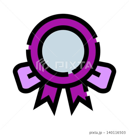 Purple award ribbon icon symbolizing victory achievement 140116503