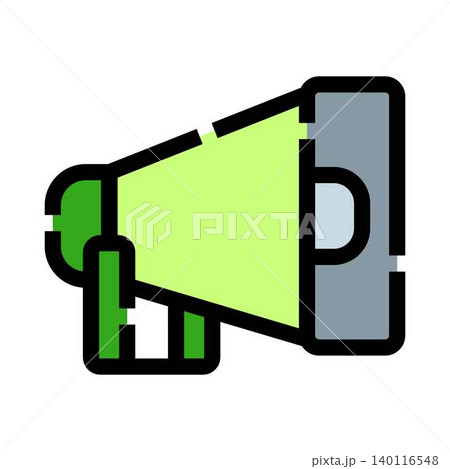 Loudspeaker icon broadcasting important marketing announcement Loudspeaker icon broadcasting important marketing announcement 140116548