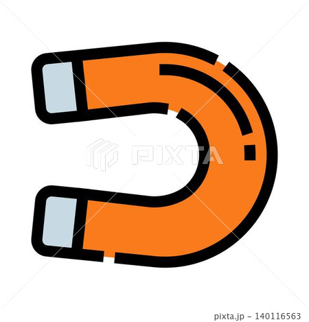 Horseshoe magnet creating magnetic field attraction science concept Horseshoe magnet creating magnetic field attraction science concept 140116563