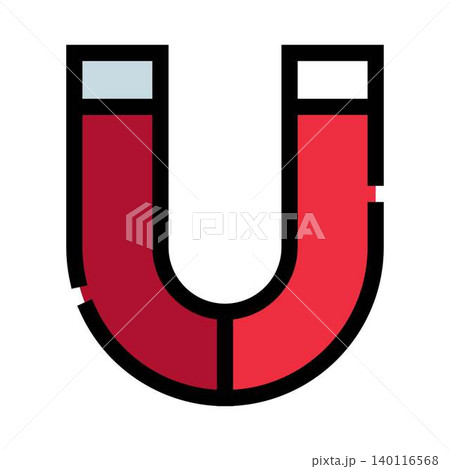 Horseshoe magnet icon illustrating magnetic attraction concept Horseshoe magnet icon illustrating magnetic attraction concept 140116568