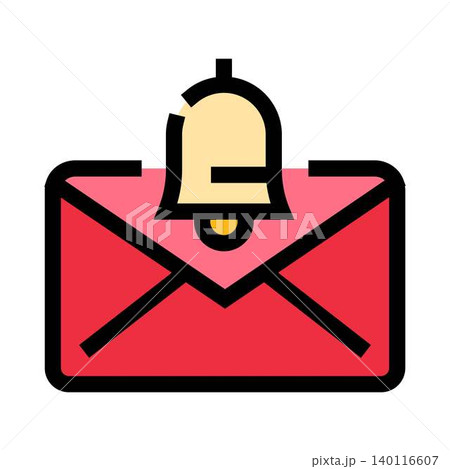 Email notification icon with ringing bell alert Email notification icon with ringing bell alert 140116607