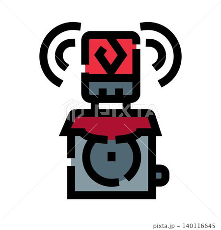 Security alarm system sending alert signal icon Security alarm system sending alert signal icon 140116645