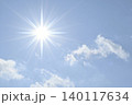 青空と太陽　直射日光　フリースペースイメージ 140117634